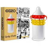 Egzo Lucky Dude Condoom met strelende spikes en lipjes Medium, 1 stuk