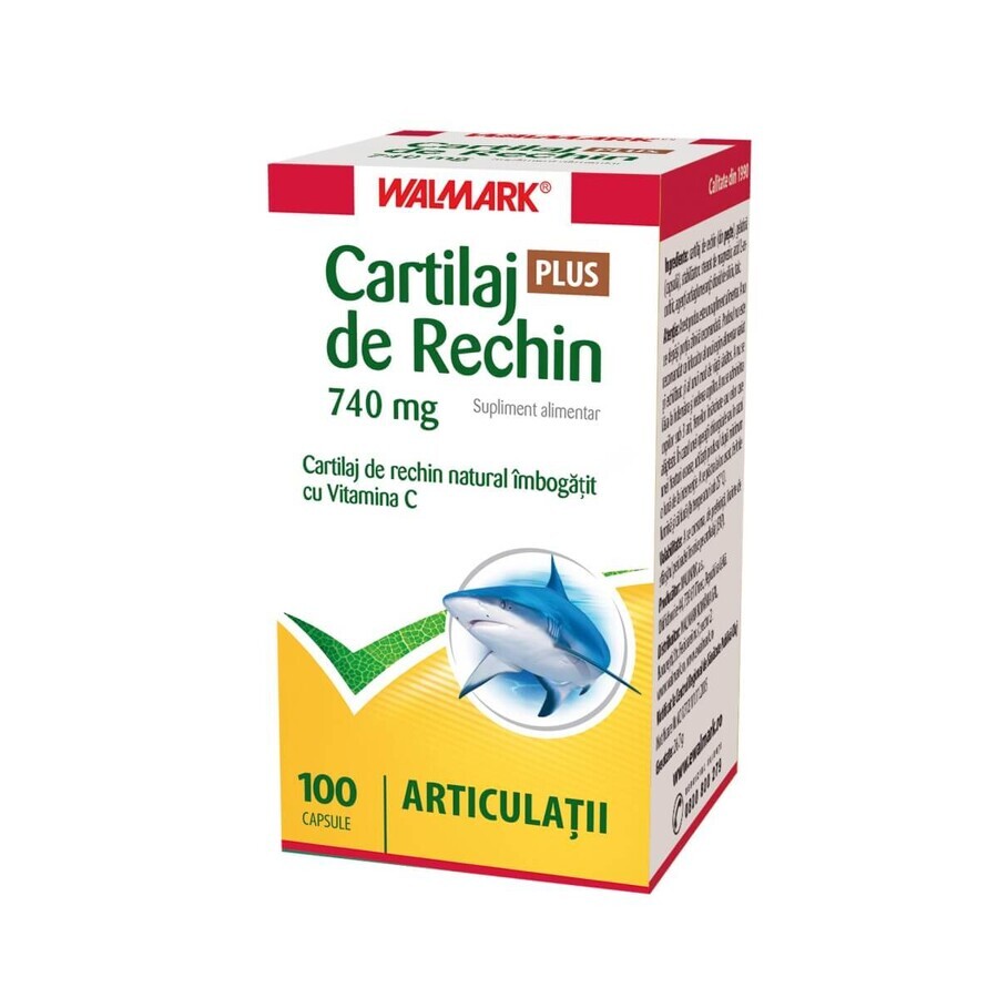 Cartílago de Tiburón Plus 740 mg con Vitamina C, 100 cápsulas, Walmark