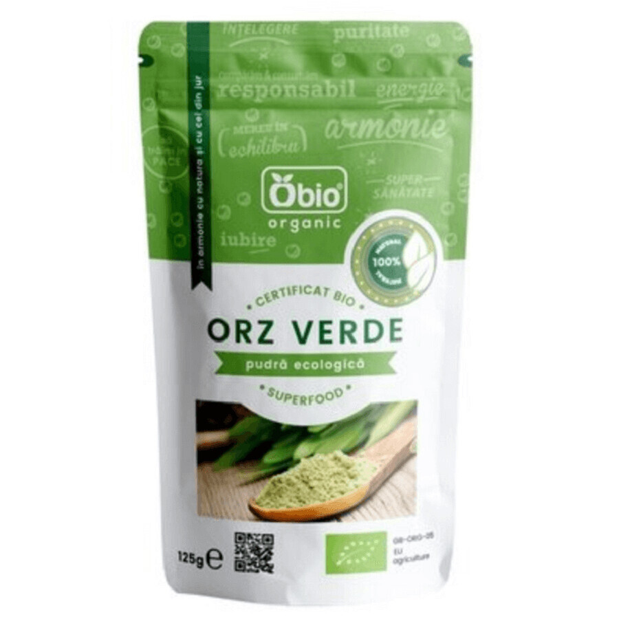 Cebada Verde, Polvo Ecológico, 125g, Obio