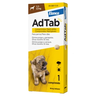 ADTAB 56 MG 1 KAUWTABLET VOOR HONDEN (1,3-2,5 KG)