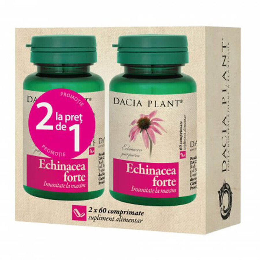 Envase Echinacea Forte, 60+60 cpr, Dacia Plant