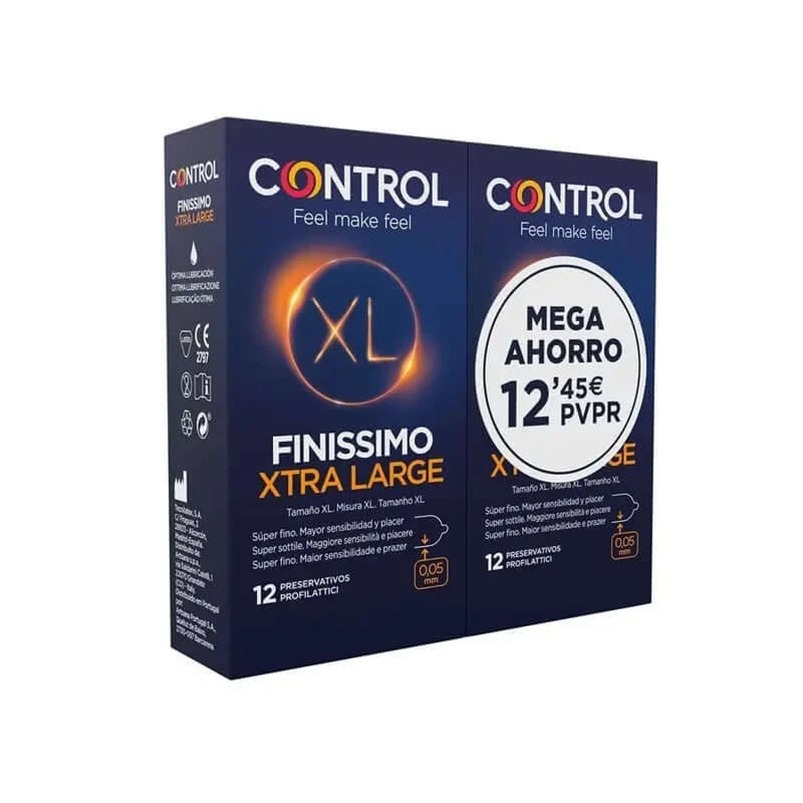 Control DUPLO Presevativos Finissimo XL, 2X12 unidades