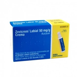 ZOVICREM LABIAL 50 MG/G CREMA 2 G BOMBA DOSIFICADORA
