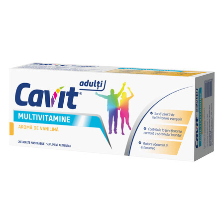 Cavit Adult Multivitaminas sabor vainilla, 20 comprimidos masticables, Biofarm