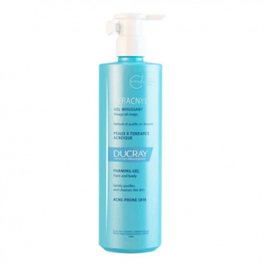 Ducray Keracnyl Gel nettoyant pour le visage et le corps à tendance acnéique, 400ml