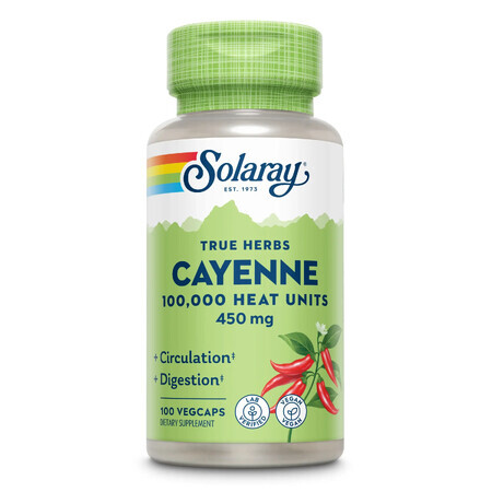 Guindilla de Cayena 450 mg Solaray, 100 cápsulas, Secom