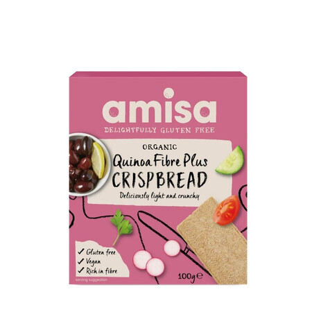 Panecillos de quinoa con fibra y sin gluten Bio Crispbread, 100 gr, Amisa