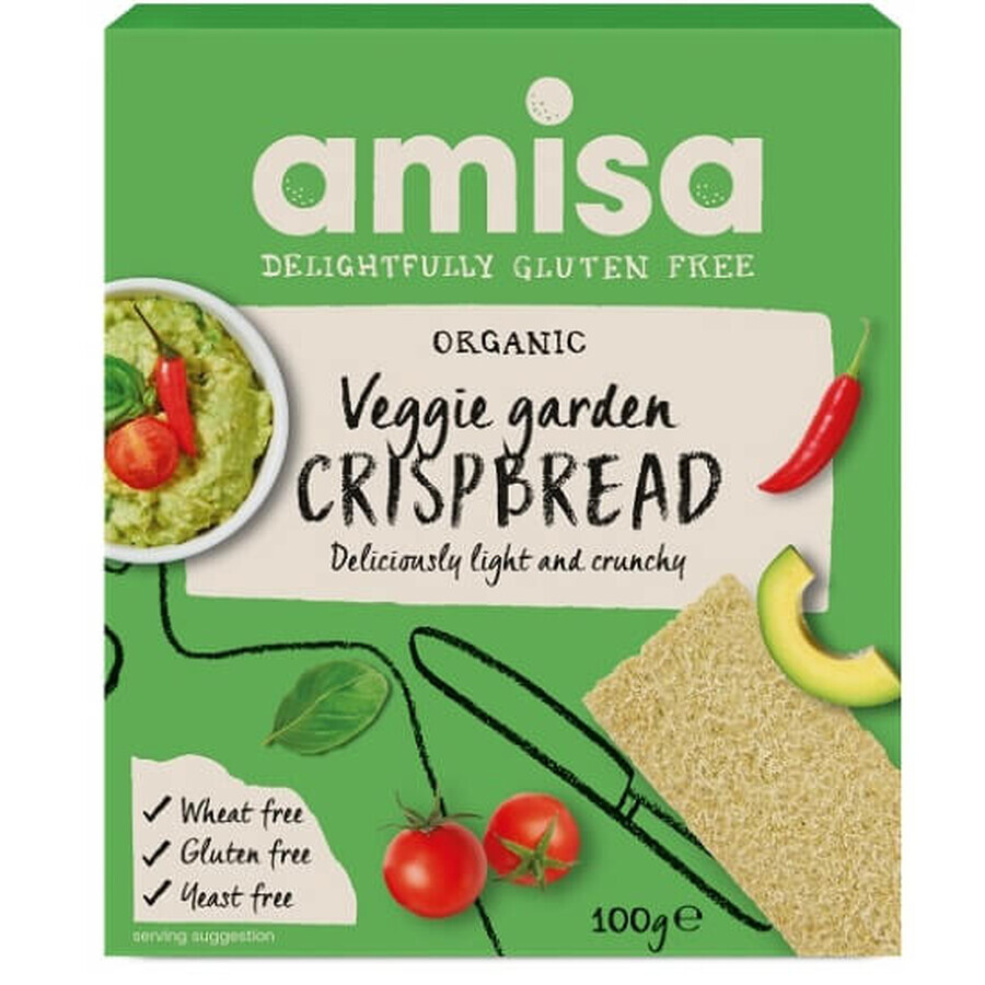 Veggie Garden Glutenfreies Bio-Knäckebrot, 100 gr, Amisa