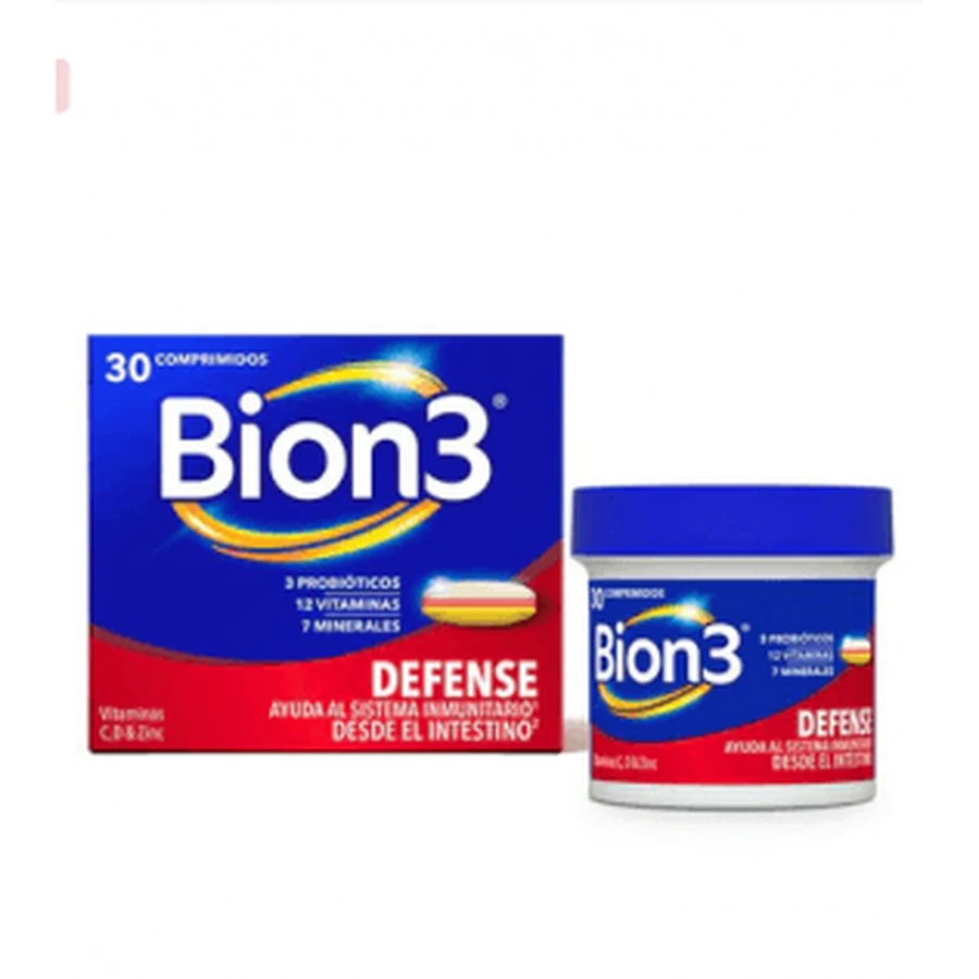 Bion 3 Defense Vitamina D y Zinc, 30 comprimidos