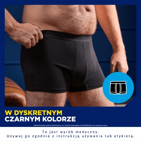 Tena Men Protective Boxer, boxeri reutilizabili pentru incontinență ușoară, negru, mărimea XL, 1 buc