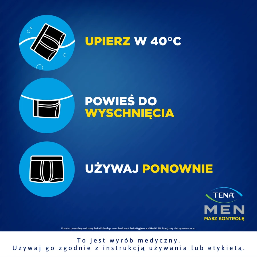 Tena Men Protective Boxer, boxeri reutilizabili pentru incontinență ușoară, negru, mărimea XL, 1 buc