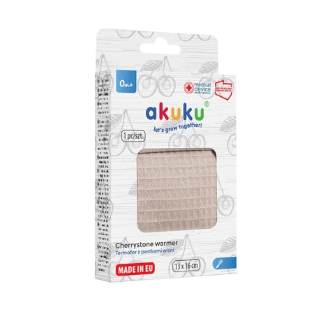 AKUKU, Wärmflasche mit Kirschkernen, beige, 13 x 16 cm, 1 Stück