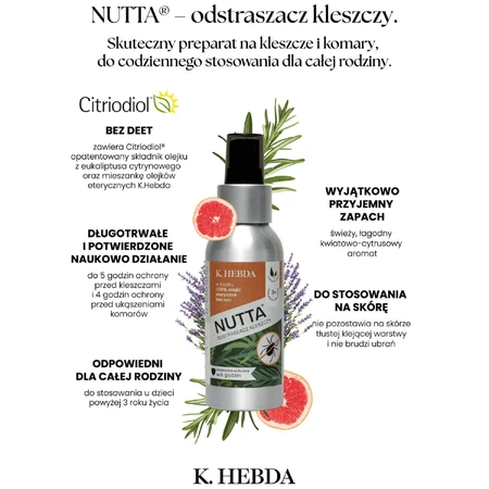 Hebda Nutta, repellente per zecche, 100 ml