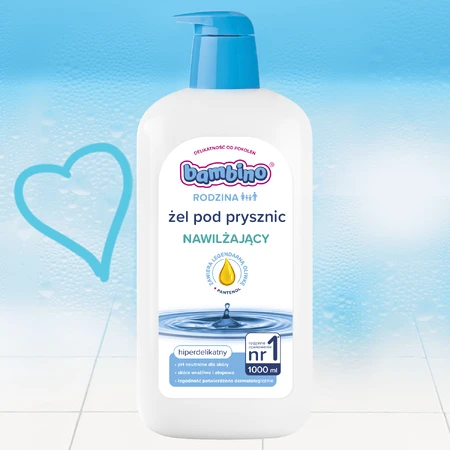 Bambino Family, gel de duș hidratant, 1l