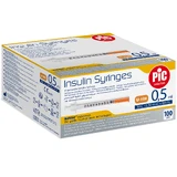 Pic Solution Insulinspritzen, 0,5 ml Insulinspritze mit 31G (0,25 mm) x 8 mm Nadel, 100 Stück
