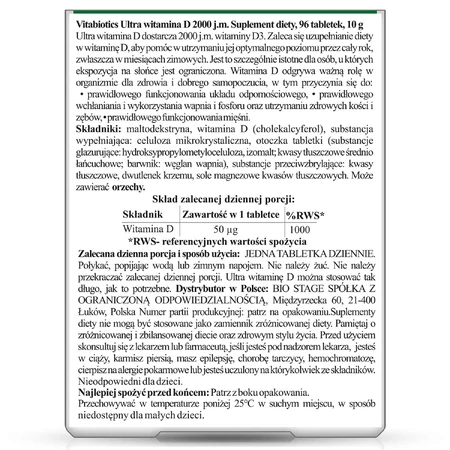 Vitabiotics Ultra Vitamina D3 2000 UI, 96 compresse