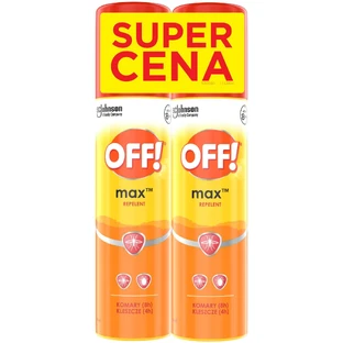 OFF! Max, aerozol przeciw komarom i kleszczom, z ikarydyną 16%, 2 x 100 ml