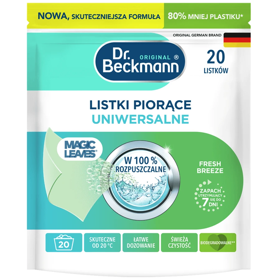 Set di foglie magiche Dr Beckmann, foglie per il lavaggio, multiuso, 3 x 20 pezzi + foglie per la pulizia, multiuso, Summer Lemon, 20 pezzi in omaggio
