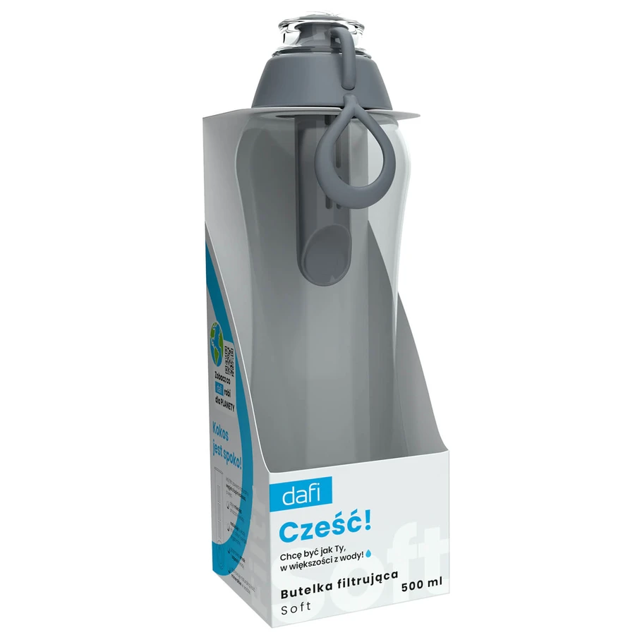 Dafi Soft, botella con filtro, acero, 0,5 l + filtro de agua, 1 unidad