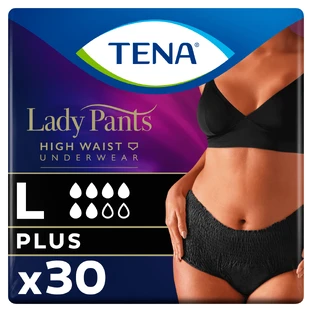 Tena Lady Pants Zwart – L (95–130 cm), 30 stuks