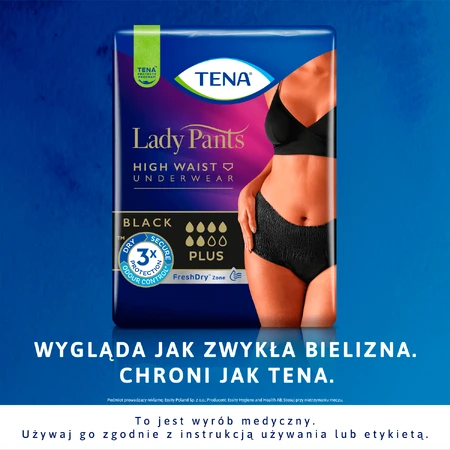 Tena Lady Pants Zwart – L (95–130 cm), 30 stuks
