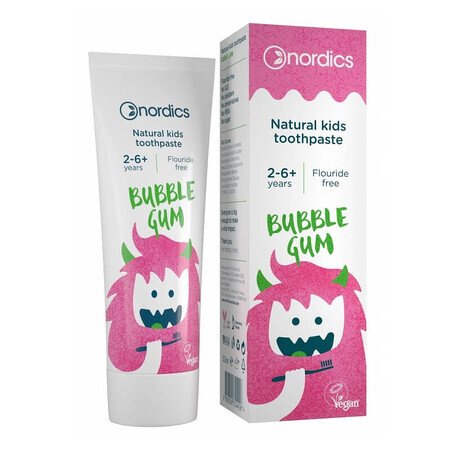 Bubble Gum pasta de dientes natural para niños, 50 ml, Nórdicos