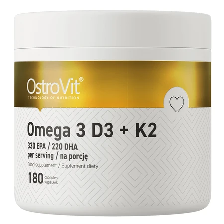 OstroVit Omega 3, D3 + K2, 180 kapsułek: ceny i cechy