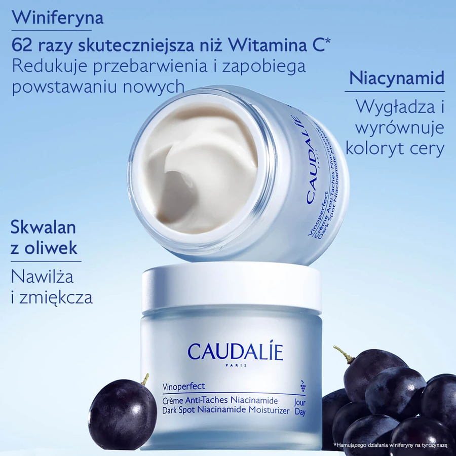 Caudalie Vinoperfect, crema per l'iperpigmentazione con niacinamide, da giorno, 50 ml