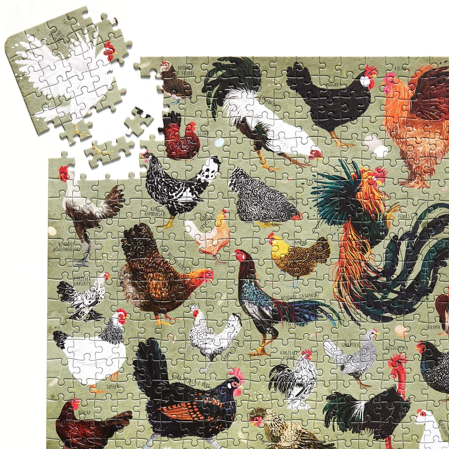 CzuCzu Puzzlove Kippen, familie puzzel, 1000 stukjes