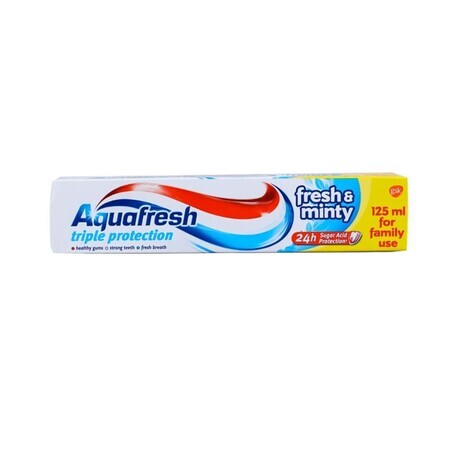 Pasta dentífrica Fresh &amp; Minty Triple Protection, 125 ml, Aquafresh