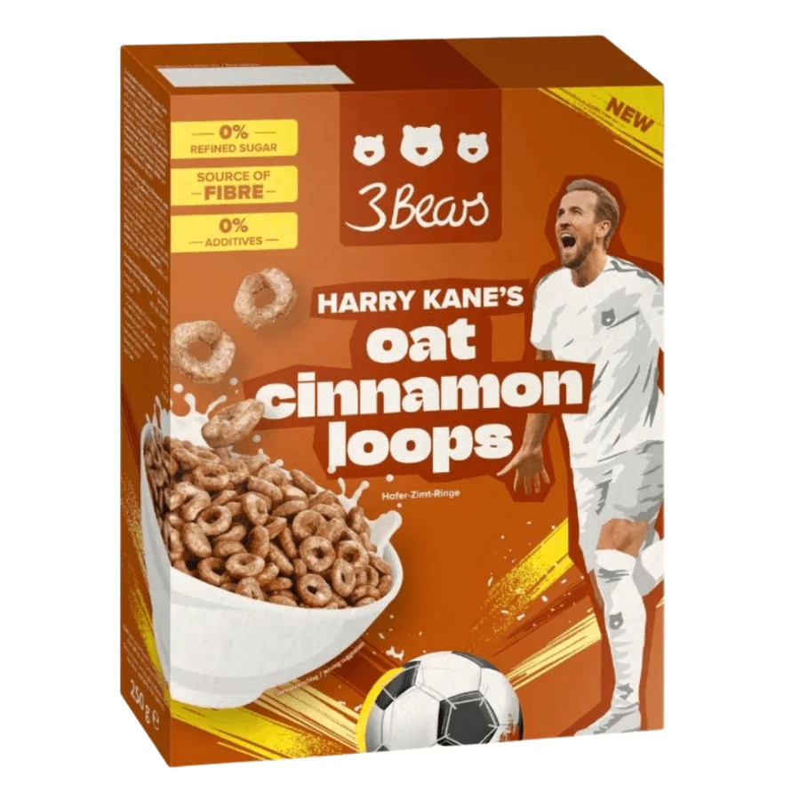 Harry Kane aros de cereal con canela, 250 g, 3Osos