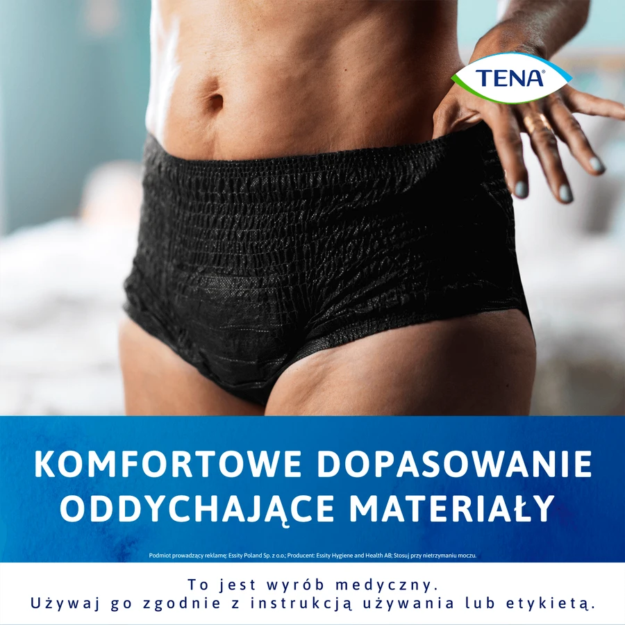 Tena Lady Pants Noir, saugfähige Slips, Größe L, 95-130 cm, Plus, 8 Stück