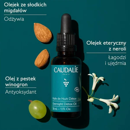 Caudalie Vinoclean, olio notte detox, 30 ml