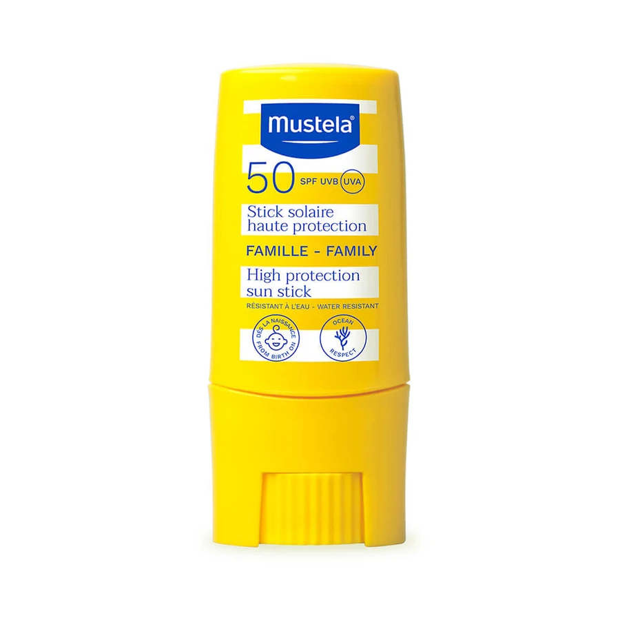 Mustela Sun Holiday Adventure Set, Sonnenschutzstift, LSF 50, 9 ml + sanftes Reinigungsgel für Körper und Haare, 100 ml
