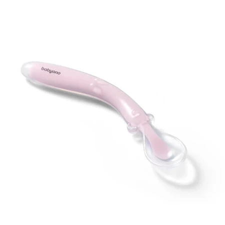 BabyOno, cuillère en silicone flexible, rose, à partir de 6 mois, 1 pièce