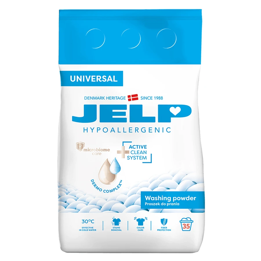 Jelp Hypoallergenic, lessive hypoallergénique, tout usage, 2,1 kg + ourson gratuit
