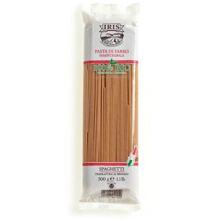 Pasta integrale biologica Spaghetti di farro, 500 g, Iris Bio