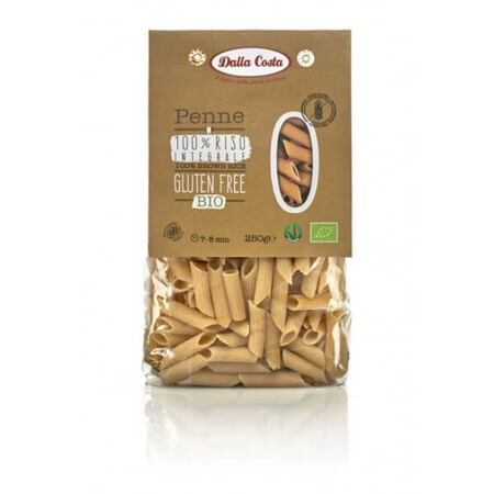 Penne bio di riso integrale senza glutine, 250 gr, Dalla Costa