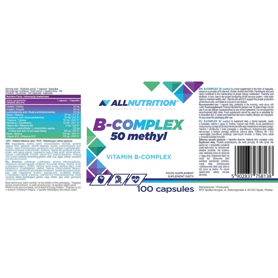 Allnutrition B-Complex 50 Methyl, 100 capsule