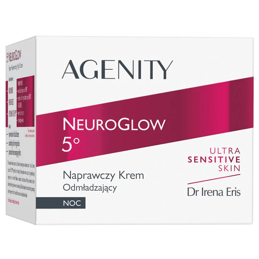 Agenity 5° NeuroGlow, naprawczy krem odmładzający na noc, 50 ml: ceny i cechy