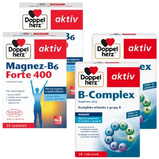 Set Doppelherz aktiv Magnesio-B6 Forte 400, 2 x 30 compresse + Complesso B, 2 x 30 compresse