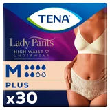 Tena Lady Pants Creme, saugfähige Slips, Größe M, 75-105 cm, Plus, 30 Stück