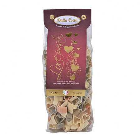 Pasta de trigo duro Tricolor Love, 250 g, Dalla Costa