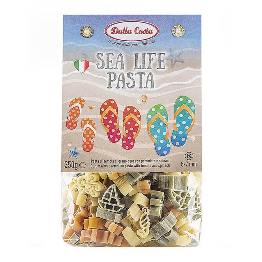 Pasta de trigo duro tricolor Sea Life, 250 g, Dalla Costa