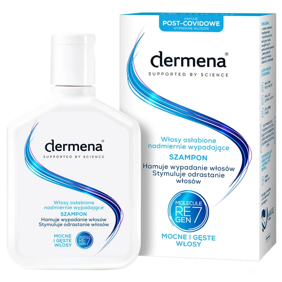 Set Dermena, scrub tricologic, scalp de toate tipurile, 125 ml + șampon pentru prevenirea căderii părului, 200 ml + gel inhibitor al căderii părului, 150 ml gratuit