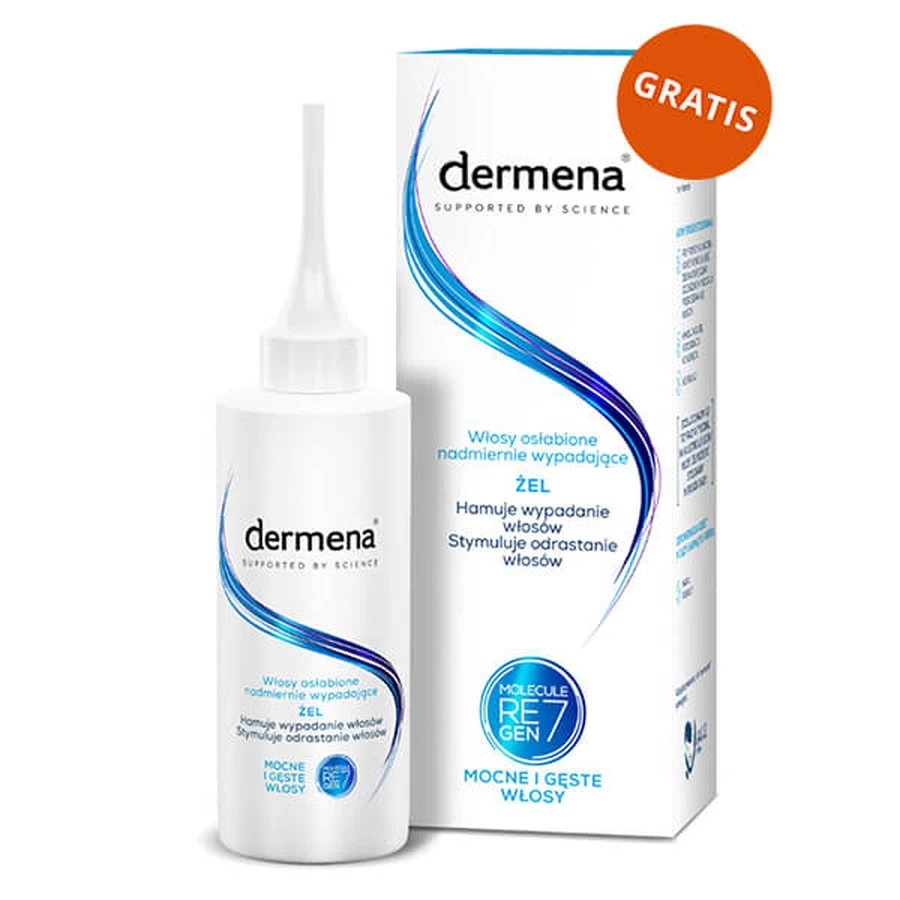 Set Dermena, scrub tricologic, scalp de toate tipurile, 125 ml + șampon pentru prevenirea căderii părului, 200 ml + gel inhibitor al căderii părului, 150 ml gratuit
