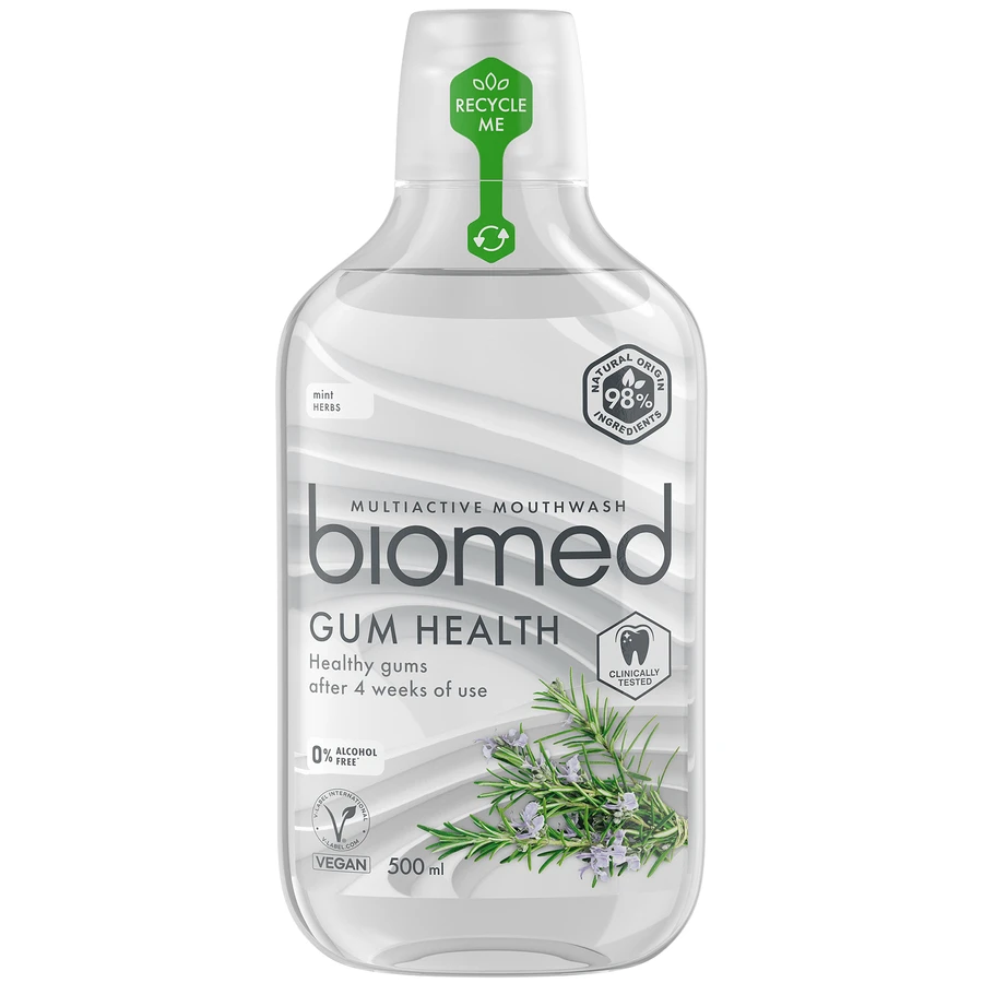 Biomed Well Gum, mondwater, munt en kruiden, 500 ml