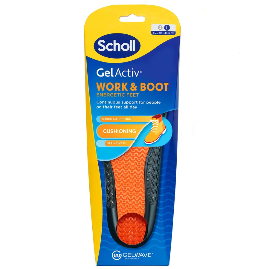 Scholl GelActiv, schoenzolen, voor werk, maat L 40-46,5, 2 stuks
