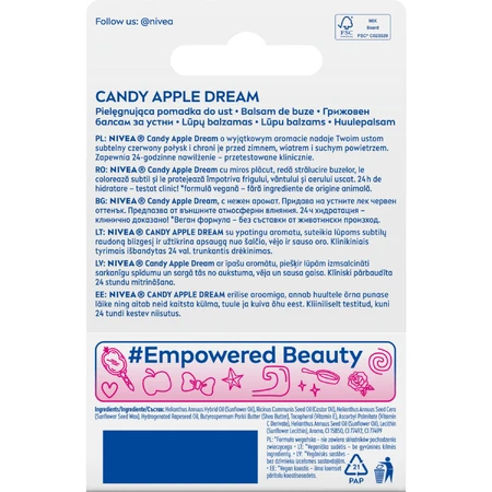Nivea Disney Princess, ruj hrănitor, măr, Albă ca Zăpada, 4.8 g
