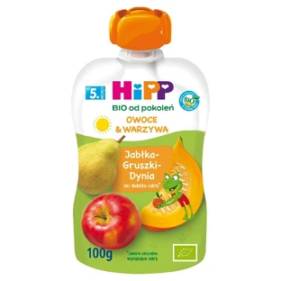 HiPP Frutta e verdura Bio, mele, pere, zucca, dopo 5 mesi, 100 g